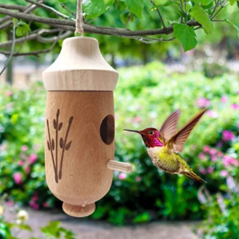 Wholesale Bulk Handmade Wooden Hummingbird House Chalet Hanging Mini Bird Nests Cage for Beautiful Outdoor Patio Garden Decoration Pet Bedroom - Furbury