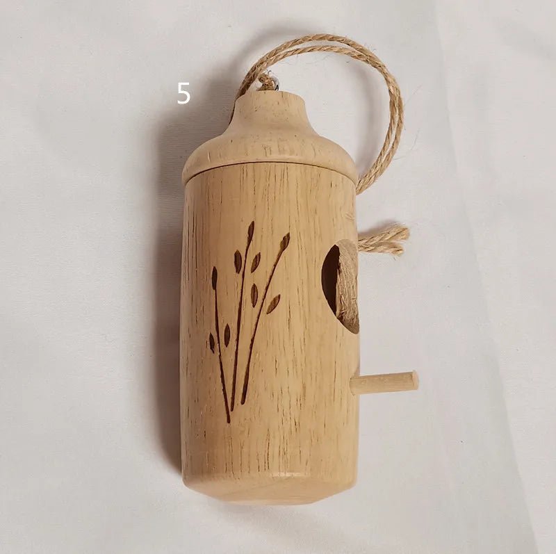 Wholesale Bulk Handmade Wooden Hummingbird House Chalet Hanging Mini Bird Nests Cage for Beautiful Outdoor Patio Garden Decoration Pet Bedroom - Furbury