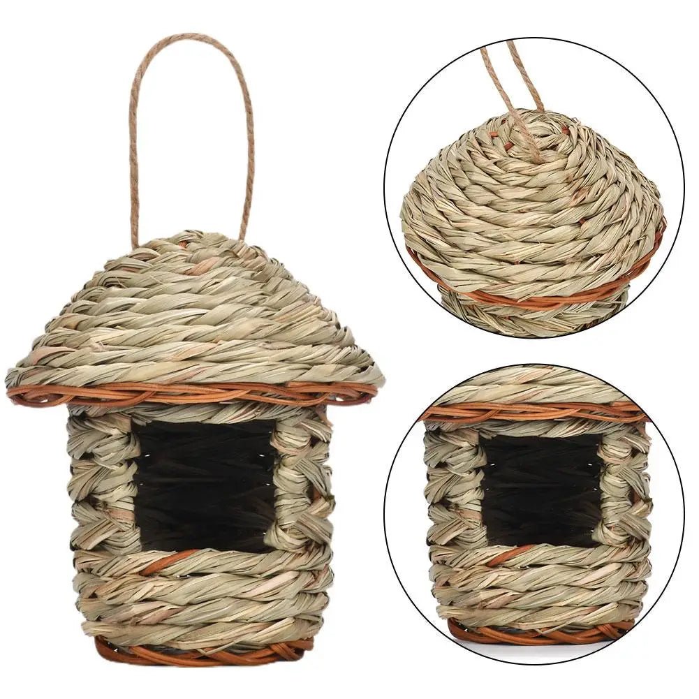 Wholesale Bulk Handwoven Straw Bird Nest Parrot Hatching Outdoor Garden Hanging Hatching Breeding House Nest Bird Accessory - Furbury