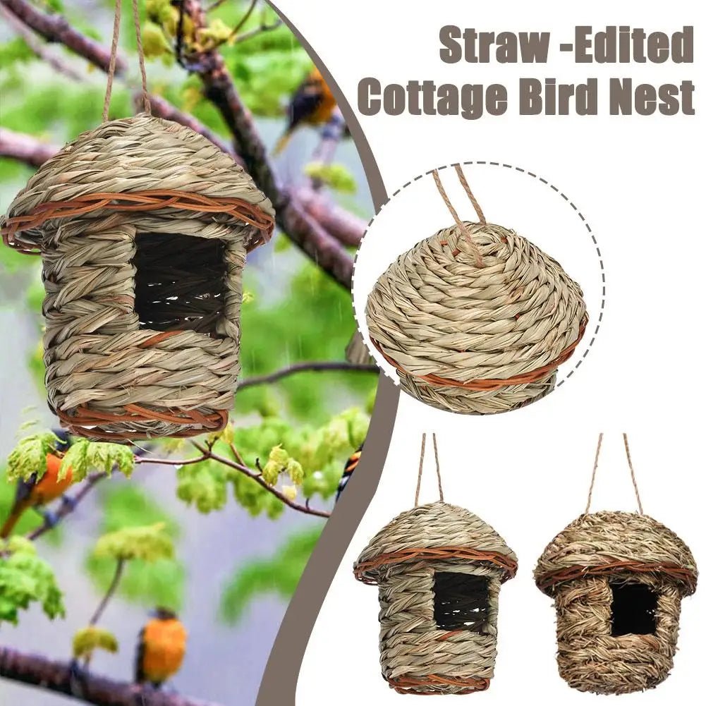 Wholesale Bulk Handwoven Straw Bird Nest Parrot Hatching Outdoor Garden Hanging Hatching Breeding House Nest Bird Accessory - Furbury
