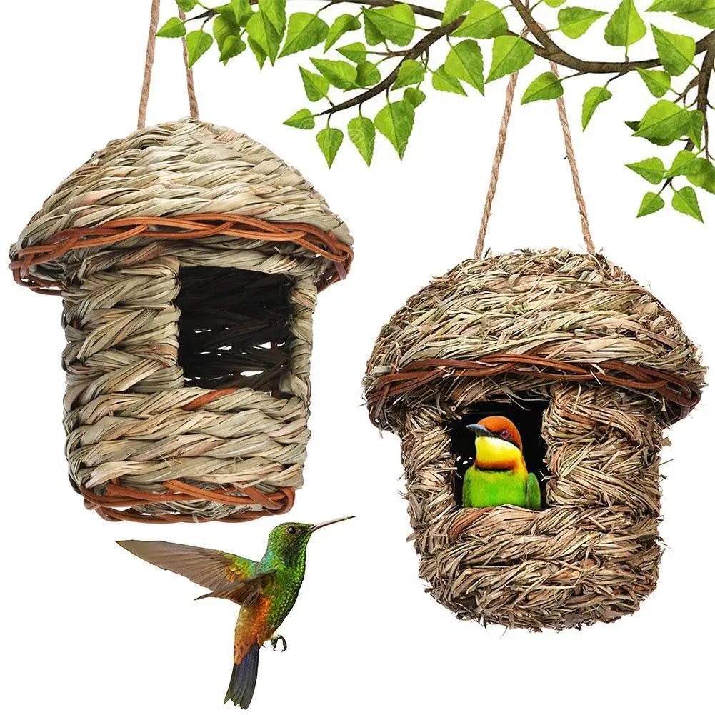 Wholesale Bulk Handwoven Straw Bird Nest Parrot Hatching Outdoor Garden Hanging Hatching Breeding House Nest Bird Accessory - Furbury