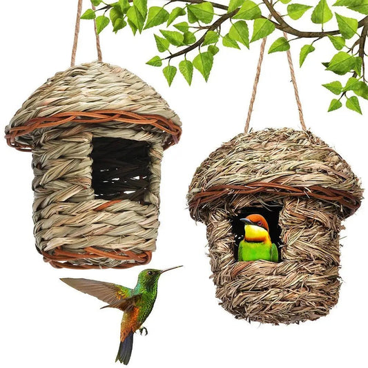 Wholesale Bulk Handwoven Straw Bird Nest Parrot Hatching Outdoor Garden Hanging Hatching Breeding House Nest Bird Accessory - Furbury