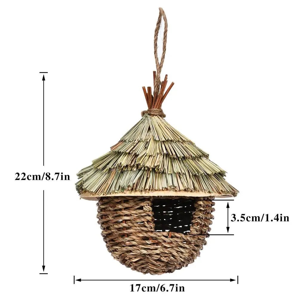 Wholesale Bulk Handwoven Straw Bird Nest Parrot Hatching Outdoor Garden Hanging Hatching Breeding House Nest Bird Accessory - Furbury