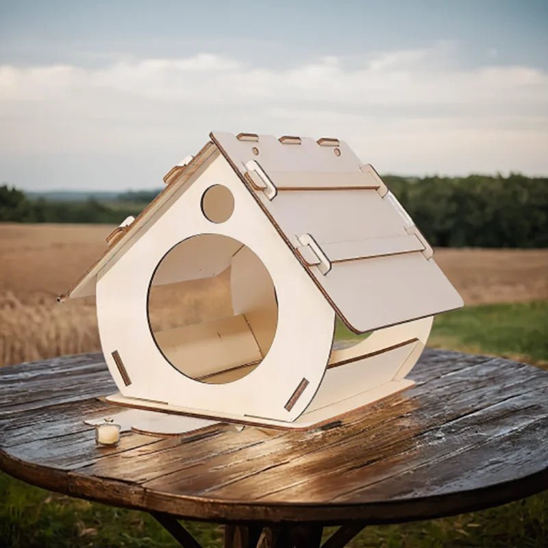 Wholesale Bulk Hanging wooden bird feeders Aviary DIY assembled outdoor garden decorative feeders Birdcage Birdhouse - Furbury