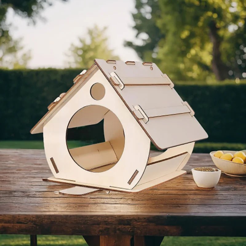 Wholesale Bulk Hanging wooden bird feeders Aviary DIY assembled outdoor garden decorative feeders Birdcage Birdhouse - Furbury