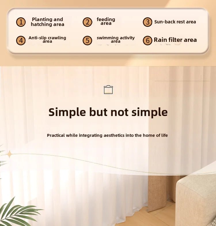 Wholesale Bulk Household turtle tank, ecological dedicated lazy tabletop, small sun drying table, fish tank, water and land breeding tank 220V - Furbury