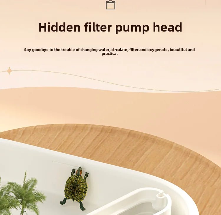 Wholesale Bulk Household turtle tank, ecological dedicated lazy tabletop, small sun drying table, fish tank, water and land breeding tank 220V - Furbury