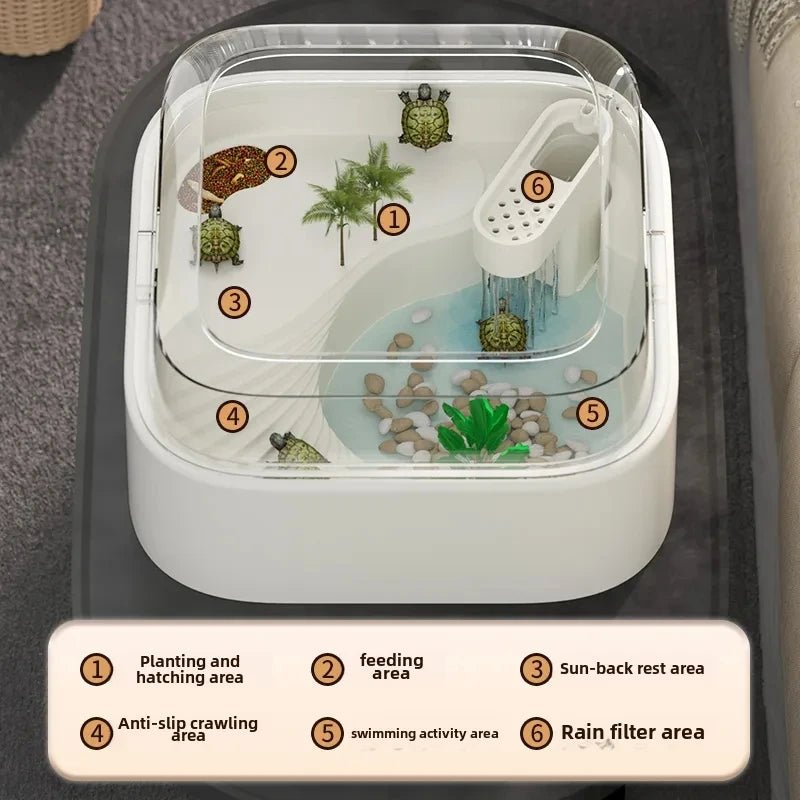 Wholesale Bulk Household turtle tank, ecological dedicated lazy tabletop, small sun drying table, fish tank, water and land breeding tank 220V - Furbury