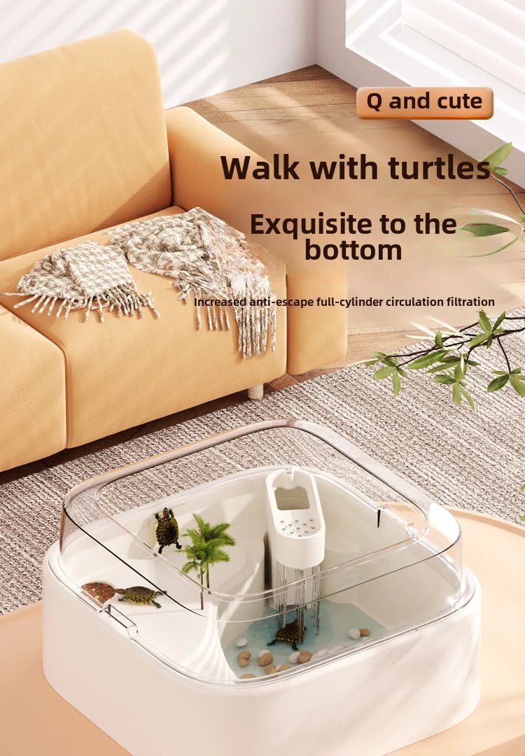 Wholesale Bulk Household turtle tank, ecological dedicated lazy tabletop, small sun drying table, fish tank, water and land breeding tank 220V - Furbury