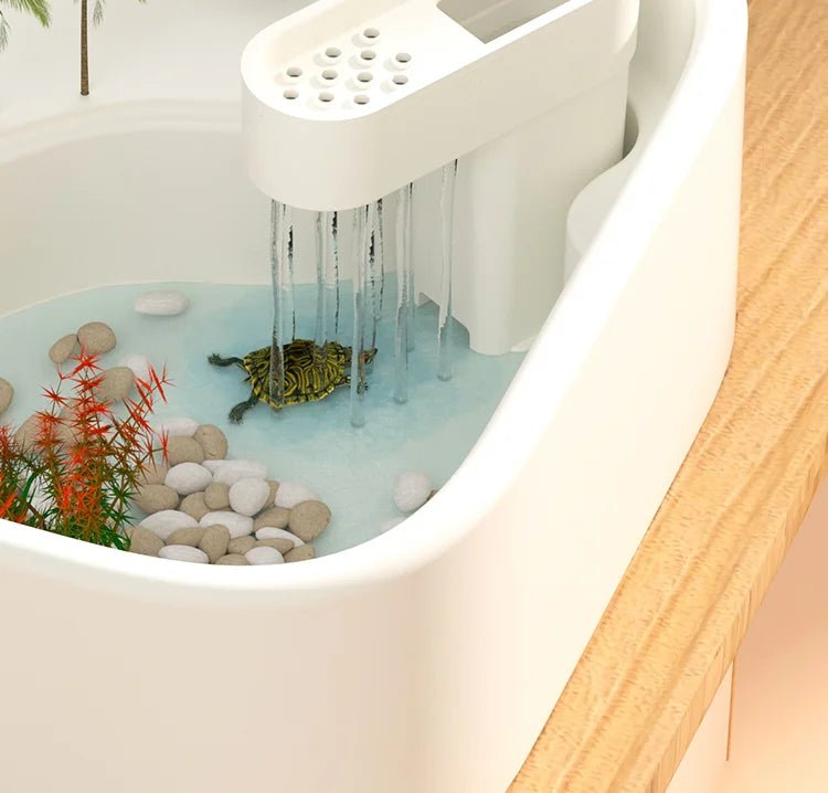 Wholesale Bulk Household turtle tank, ecological dedicated lazy tabletop, small sun drying table, fish tank, water and land breeding tank 220V - Furbury