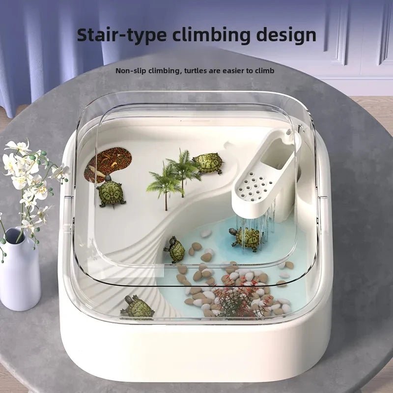 Wholesale Bulk Household turtle tank, ecological dedicated lazy tabletop, small sun drying table, fish tank, water and land breeding tank 220V - Furbury