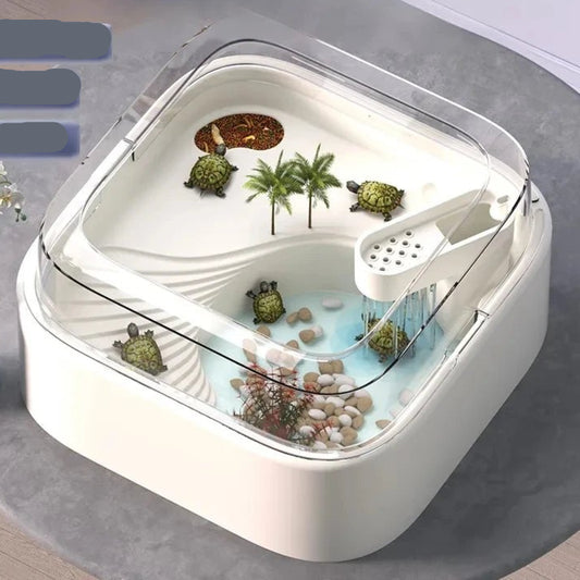 Wholesale Bulk Household turtle tank, ecological dedicated lazy tabletop, small sun drying table, fish tank, water and land breeding tank 220V - Furbury