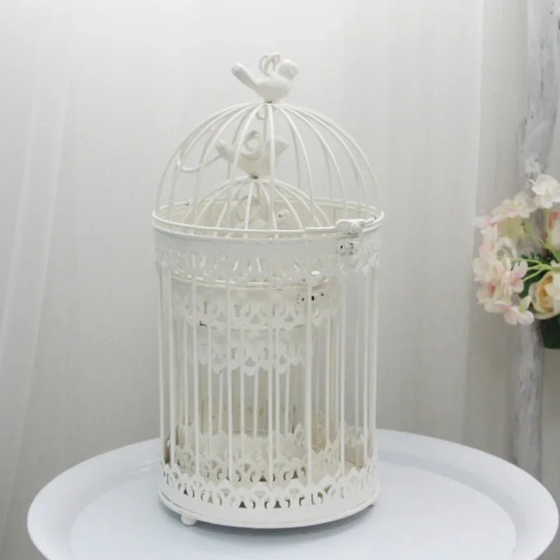 Wholesale Bulk Iron Metal Bird Cage Decoration Hanging Flower Wedding Candle Holder Jewelry - Furbury