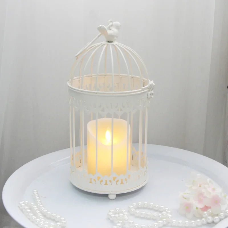 Wholesale Bulk Iron Metal Bird Cage Decoration Hanging Flower Wedding Candle Holder Jewelry - Furbury