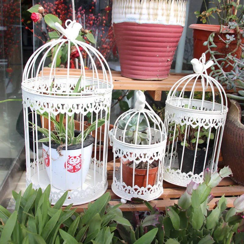 Wholesale Bulk Iron Metal Bird Cage Decoration Hanging Flower Wedding Candle Holder Jewelry - Furbury