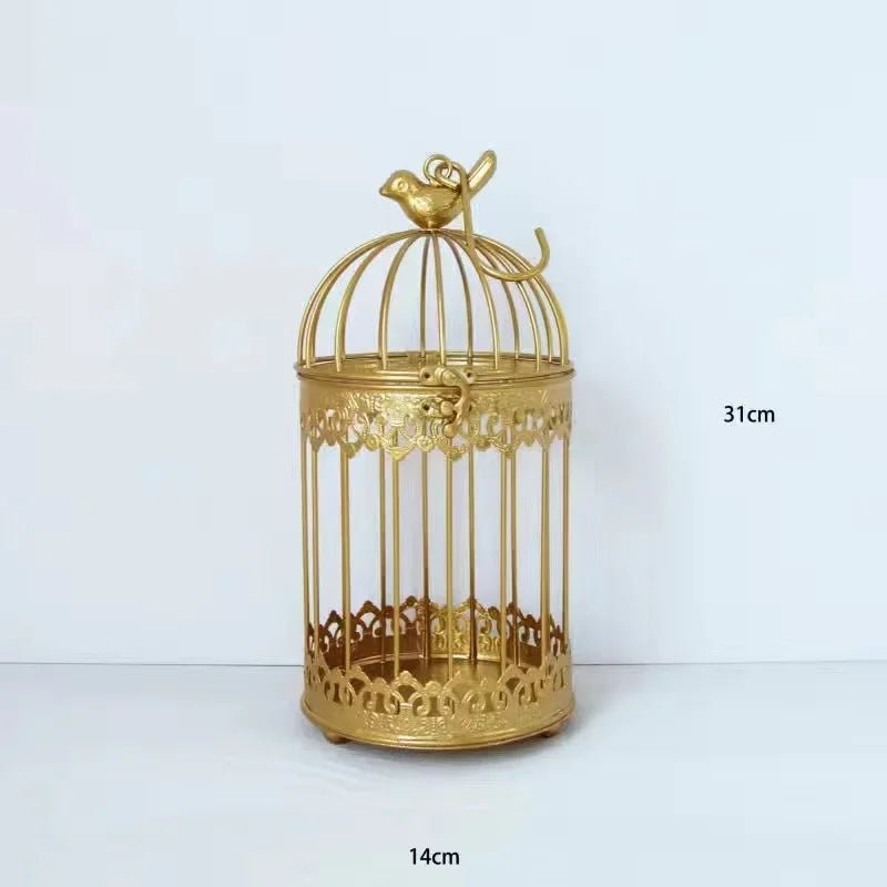 Wholesale Bulk Iron Metal Bird Cage Decoration Hanging Flower Wedding Candle Holder Jewelry - Furbury
