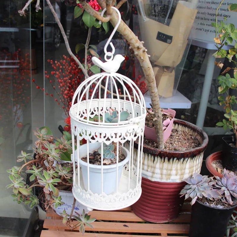 Wholesale Bulk Iron Metal Bird Cage Decoration Hanging Flower Wedding Candle Holder Jewelry - Furbury