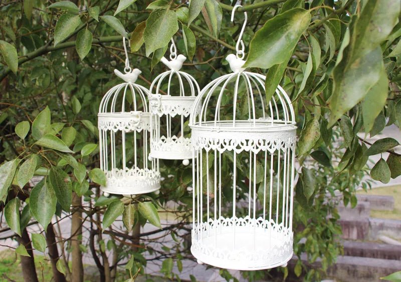 Wholesale Bulk Iron Metal Bird Cage Decoration Hanging Flower Wedding Candle Holder Jewelry - Furbury