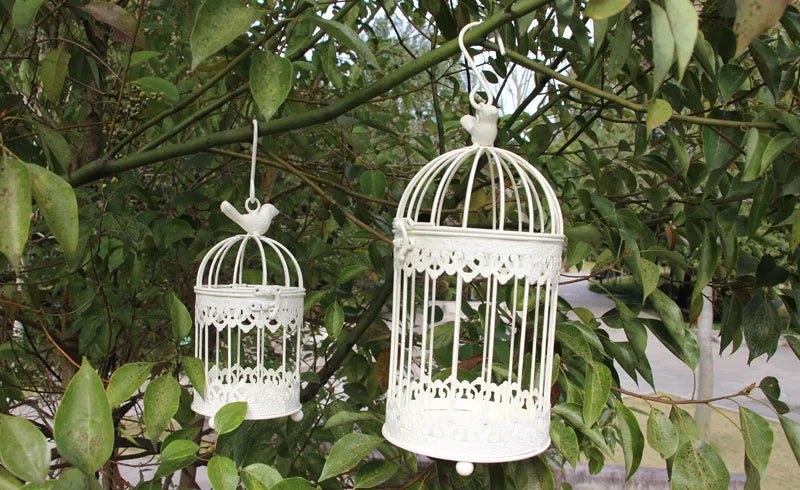 Wholesale Bulk Iron Metal Bird Cage Decoration Hanging Flower Wedding Candle Holder Jewelry - Furbury