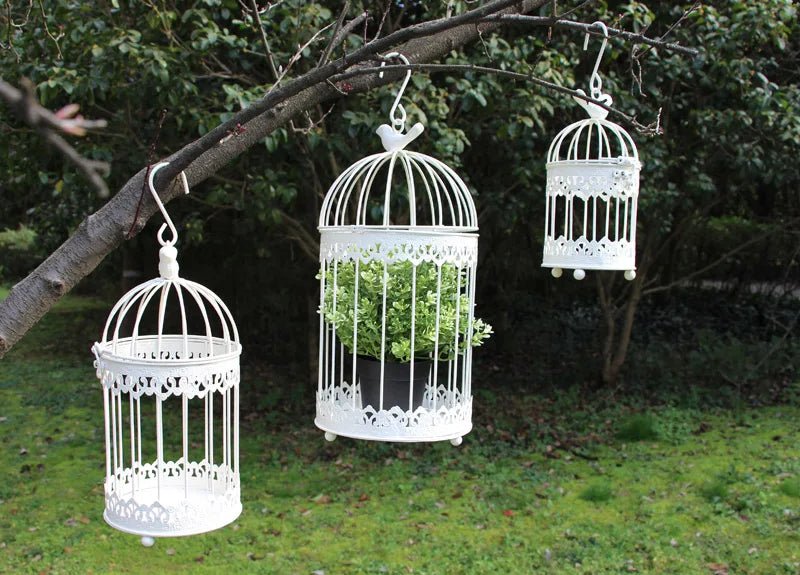 Wholesale Bulk Iron Metal Bird Cage Decoration Hanging Flower Wedding Candle Holder Jewelry - Furbury