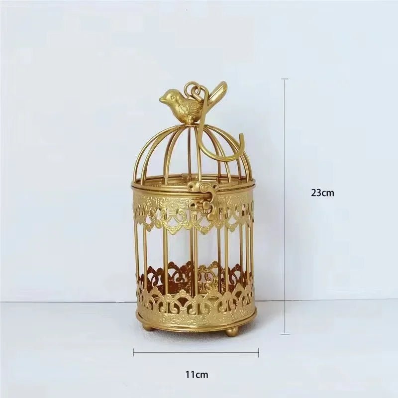 Wholesale Bulk Iron Metal Bird Cage Decoration Hanging Flower Wedding Candle Holder Jewelry - Furbury
