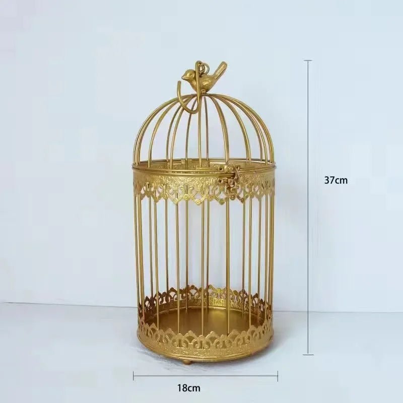 Wholesale Bulk Iron Metal Bird Cage Decoration Hanging Flower Wedding Candle Holder Jewelry - Furbury
