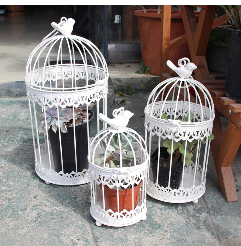 Wholesale Bulk Iron Metal Bird Cage Decoration Hanging Flower Wedding Candle Holder Jewelry - Furbury