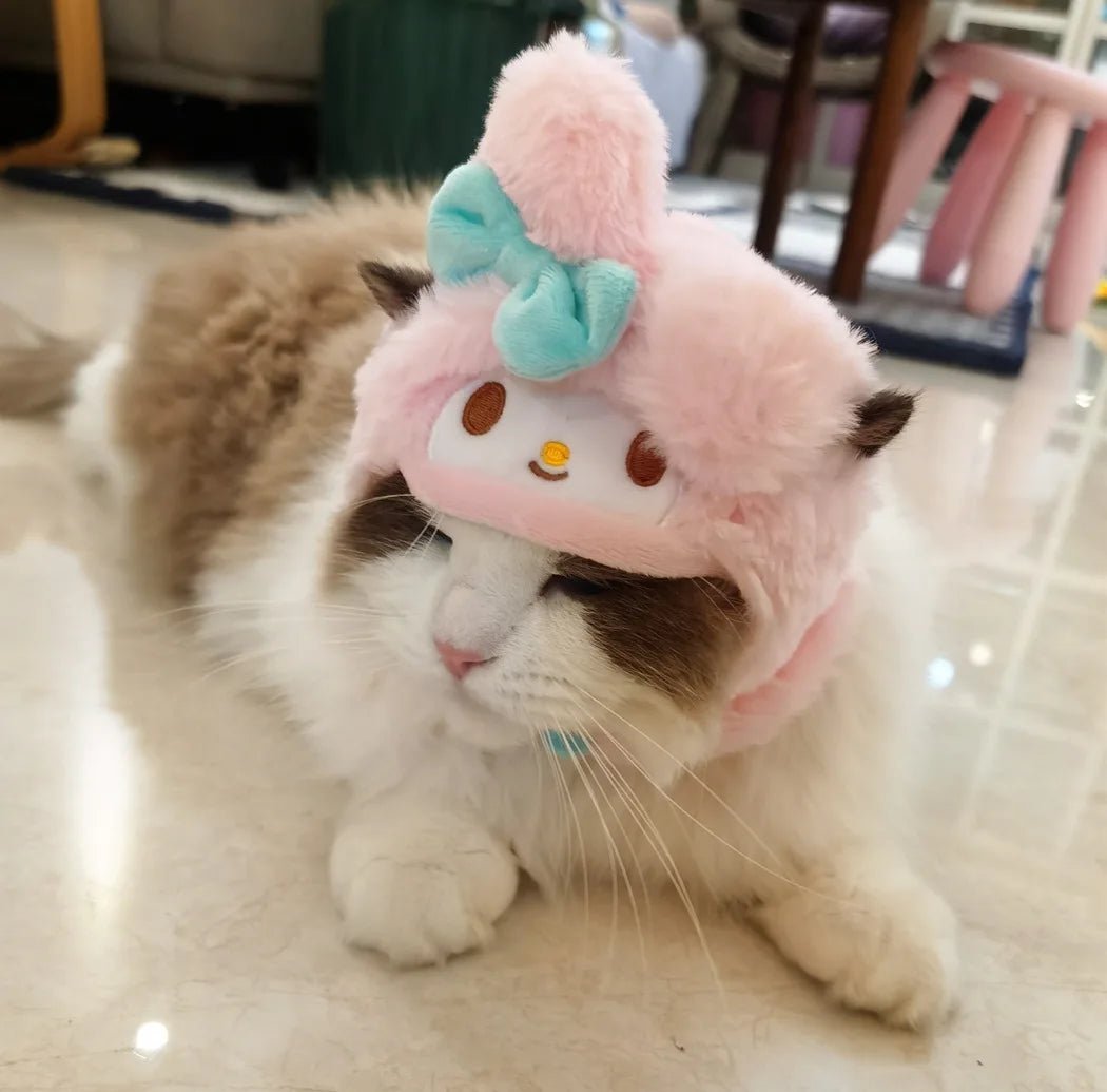 Wholesale Bulk Kawaii Sanrio Pet Hat Hello Kittys Cinnamoroll Accessories Cute Cartoon Anime Plush Puppy Cat Doll Headgear Toys for Girls Gift - Furbury
