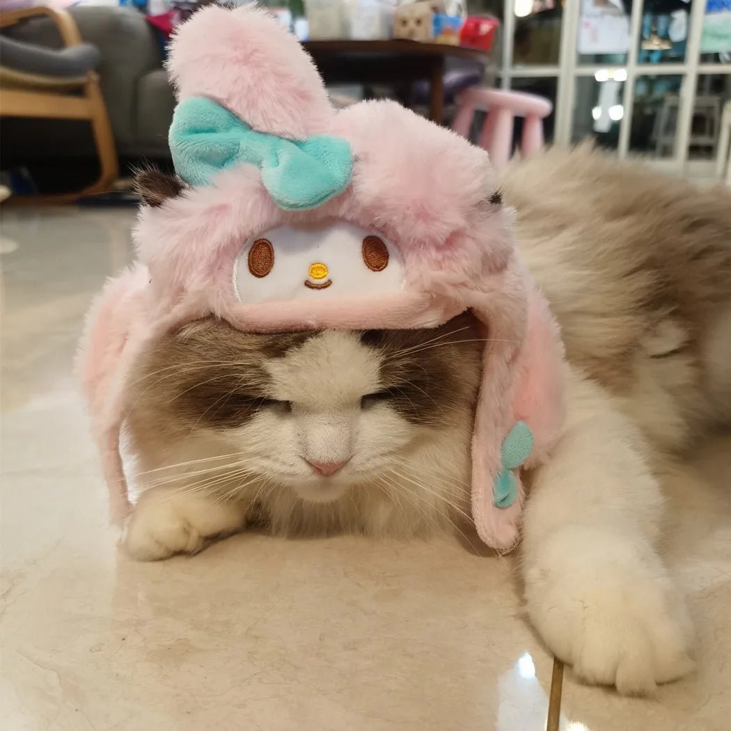 Wholesale Bulk Kawaii Sanrio Pet Hat Hello Kittys Cinnamoroll Accessories Cute Cartoon Anime Plush Puppy Cat Doll Headgear Toys for Girls Gift - Furbury