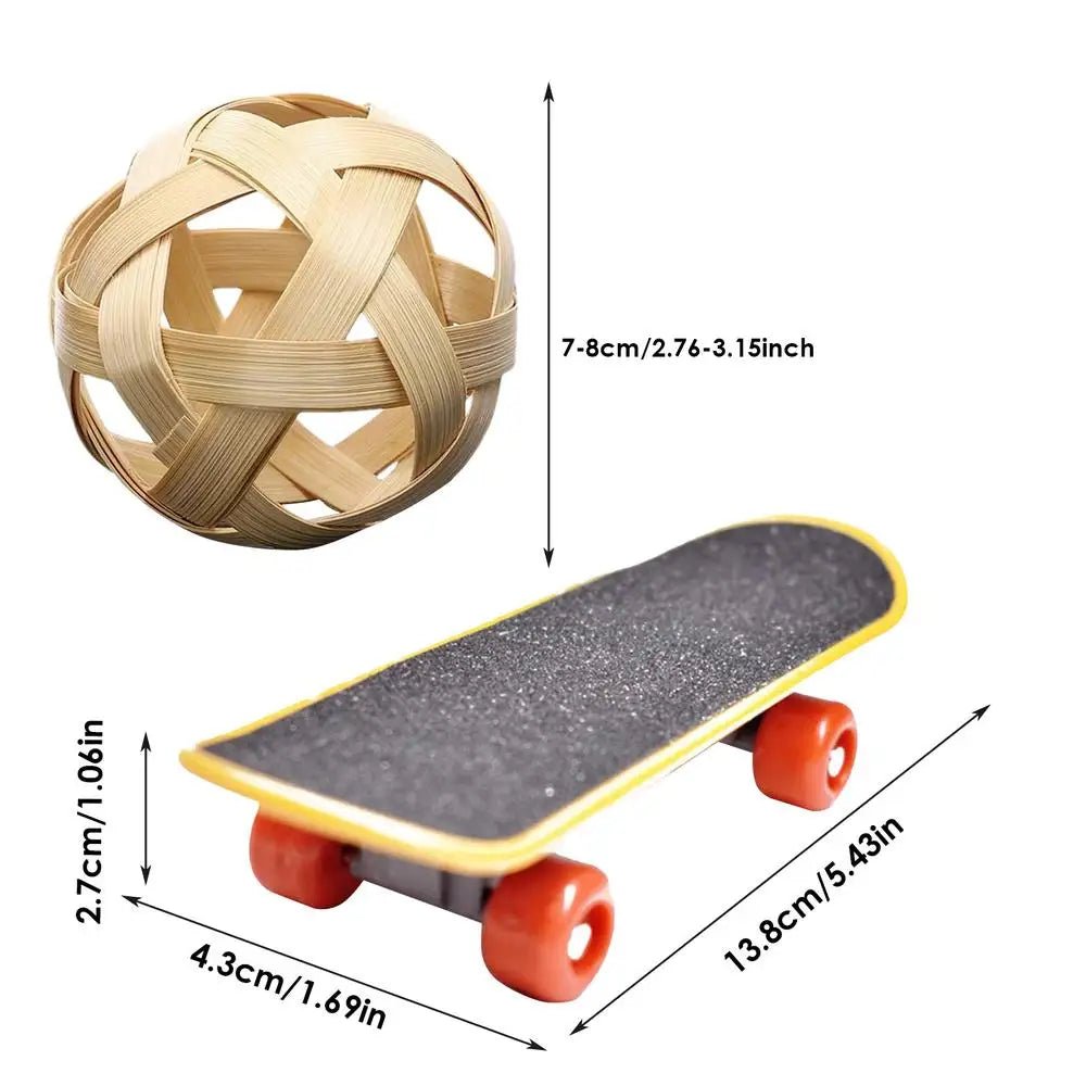Wholesale Bulk Mini Small Skateboard For Turtles Parrot Toy with 2 Turtle Feeding Ball Fruit Vegetable Holder Finger Skate Board For Tortoise - Furbury