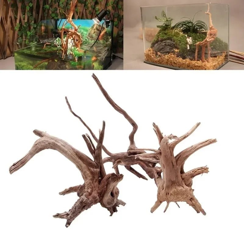 Wholesale Bulk Natural Tree Trunk Driftwood Aquarium Fish Tank Reptile Cylinder Roots Plant Wood Decoration Ornament Accessory Aquarium Plants - Furbury