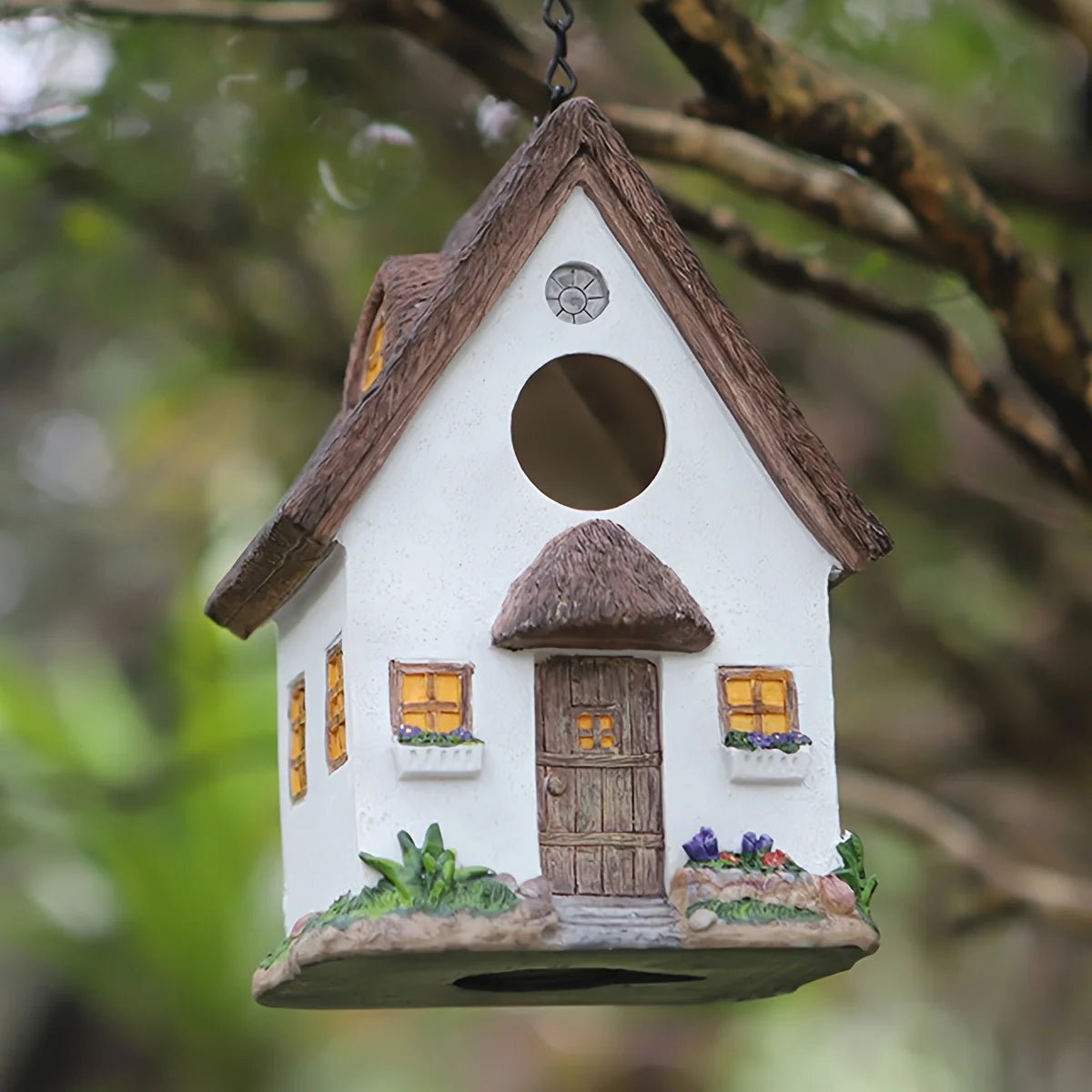 Wholesale Bulk Outdoors Decorative Bird House Hanging Bird's Feeder Resin Yard Country Crafts Landscape Ornaments Bird Parrot Nest Box - Furbury