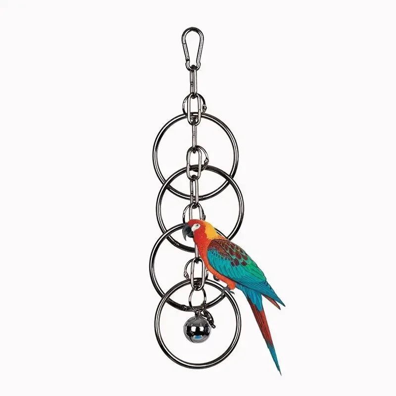 Wholesale Bulk Parrot 304 Stainless Steel Toy Gnawing Climbing Large Medium - sized Diamond Gray Machine Puzzle Bird Cage Display Rack Hanging - Furbury