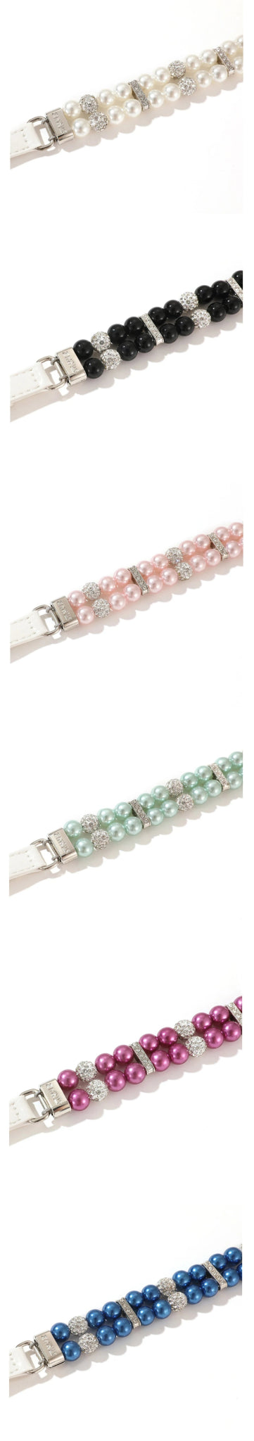 Wholesale Bulk Pearl Pet Collar Artificial Pearls Rhinestone Dog Collar For Cat Necklace Wedding Party Pink Blue Green - Furbury