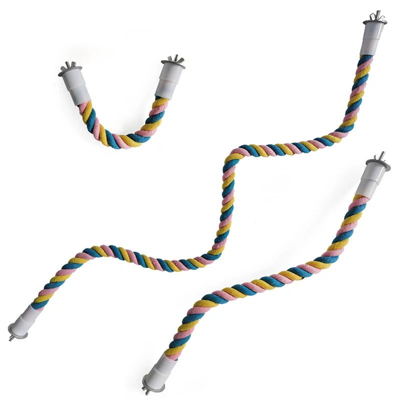 Wholesale Bulk Pet Bird Bite Toys Parrot Color Cotton Rope Toys Elastic Parrot Climbing Toys Sturdy Bird Swing Harness Cage Pet Toy Swing Stand - Furbury