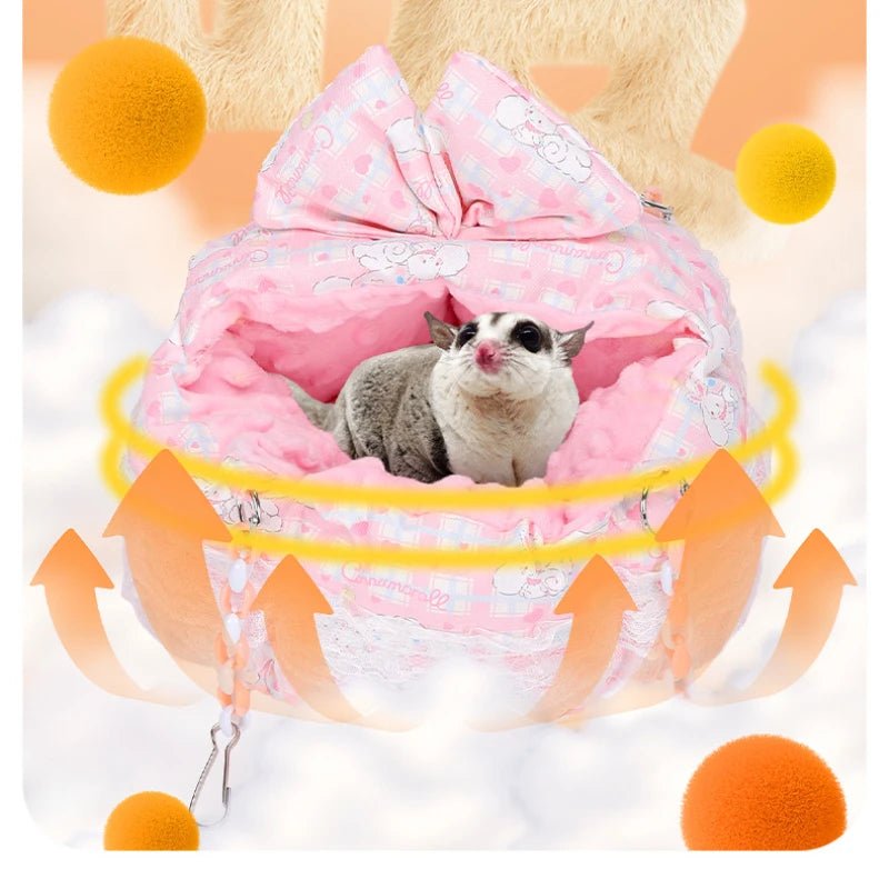 Wholesale Bulk Pink Pet House Guinea Pig Ferrets Hamsters Hedgehogs Rabbits Rats Super Warm Hamster Cage Accessories Small Animal Hanging Bed - Furbury