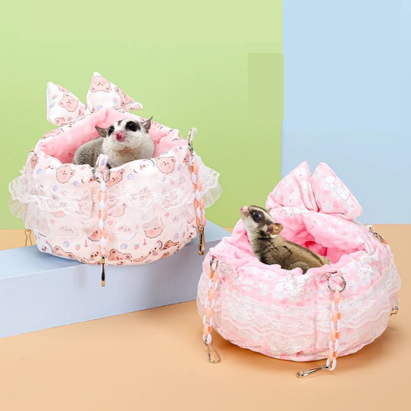 Wholesale Bulk Pink Pet House Guinea Pig Ferrets Hamsters Hedgehogs Rabbits Rats Super Warm Hamster Cage Accessories Small Animal Hanging Bed - Furbury