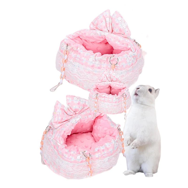 Wholesale Bulk Pink Pet House Guinea Pig Ferrets Hamsters Hedgehogs Rabbits Rats Super Warm Hamster Cage Accessories Small Animal Hanging Bed - Furbury