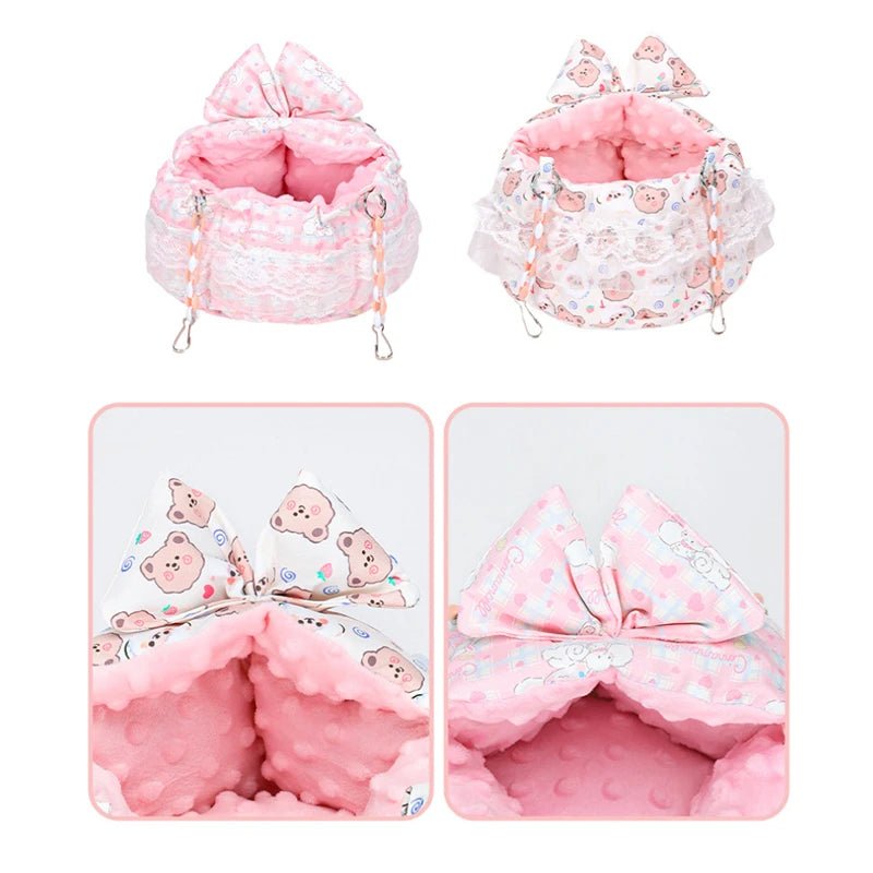 Wholesale Bulk Pink Pet House Guinea Pig Ferrets Hamsters Hedgehogs Rabbits Rats Super Warm Hamster Cage Accessories Small Animal Hanging Bed - Furbury