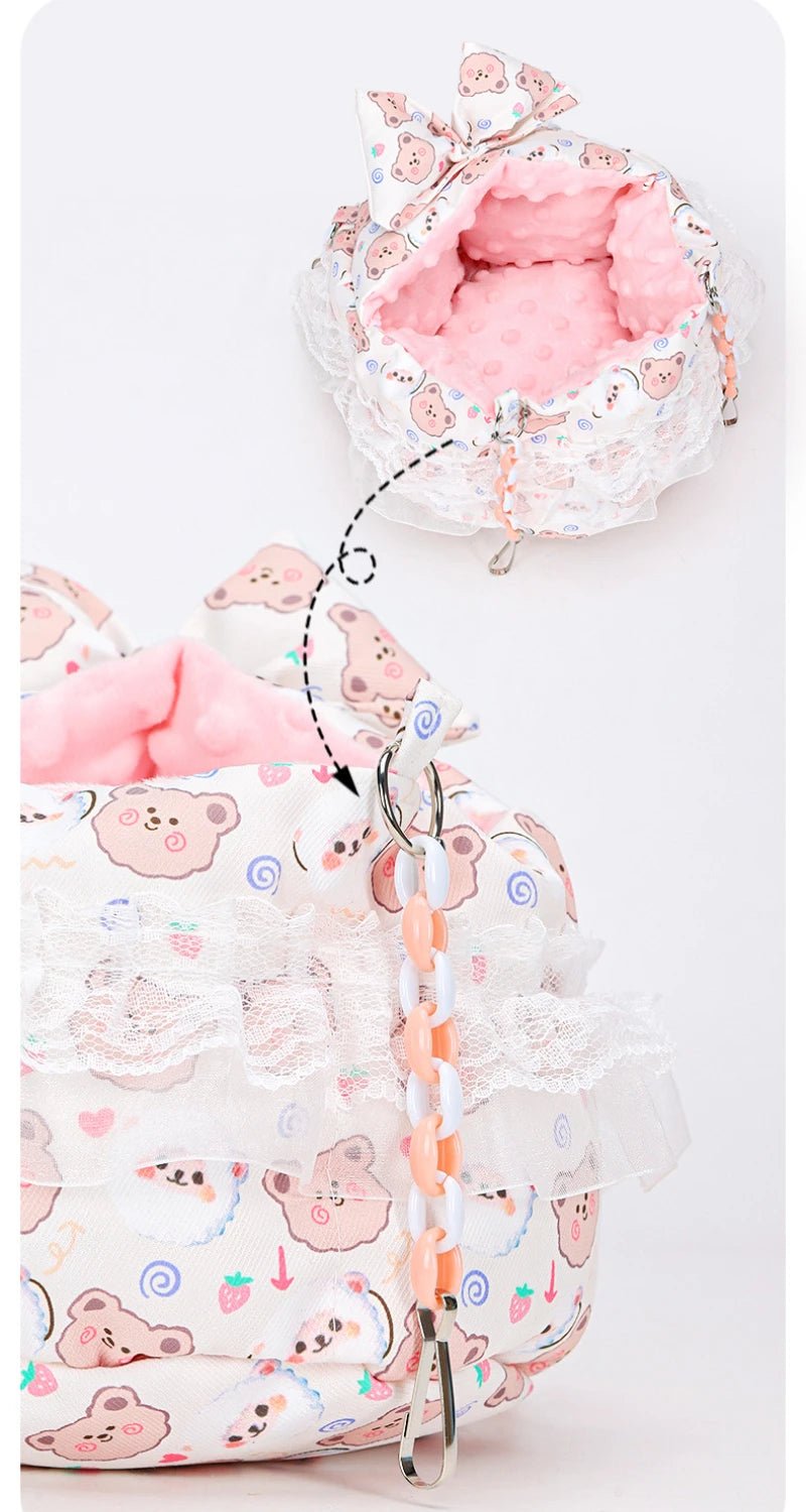 Wholesale Bulk Pink Pet House Guinea Pig Ferrets Hamsters Hedgehogs Rabbits Rats Super Warm Hamster Cage Accessories Small Animal Hanging Bed - Furbury