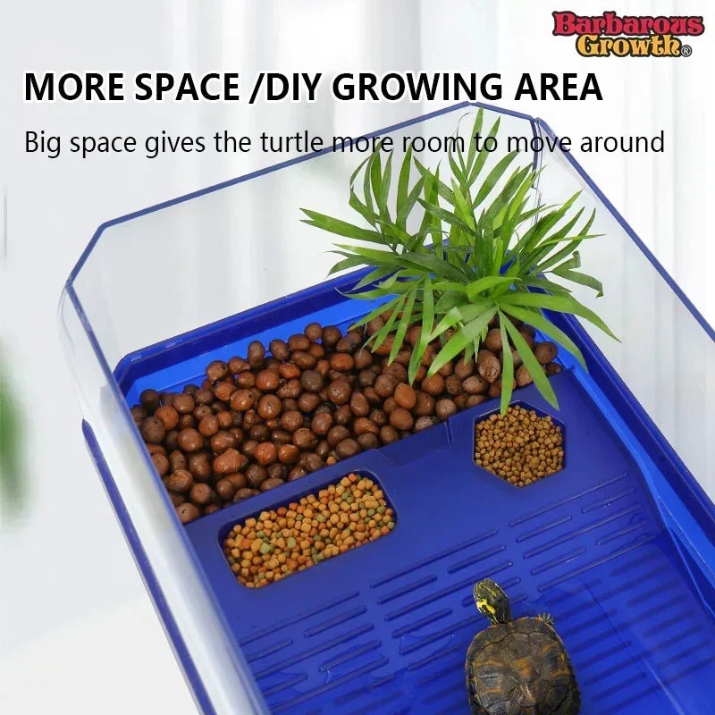 Wholesale Bulk Plastic Transparency Turtle Tank House Turtle Anti - Escape Cage Reptiles Habitat with Areas To Breed Feed Swim Basking Platform - Furbury