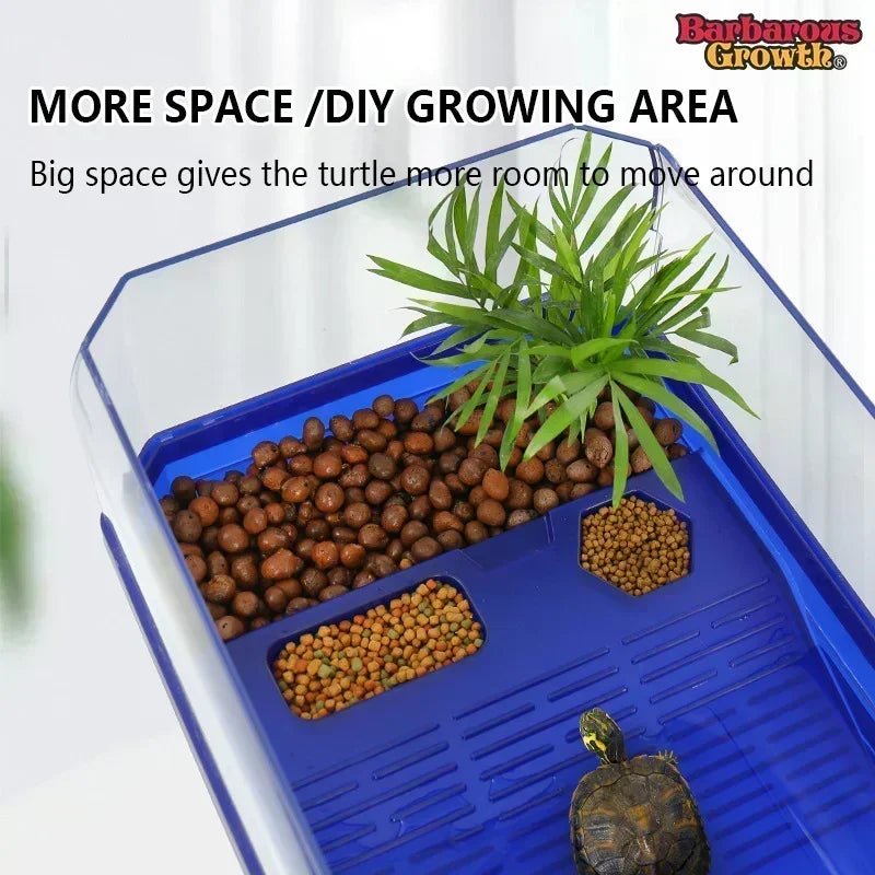 Wholesale Bulk Plastic Transparency Turtle Tank House Turtle Anti - Escape Cage Reptiles Habitat with Areas To Breed Feed Swim Basking Platform - Furbury