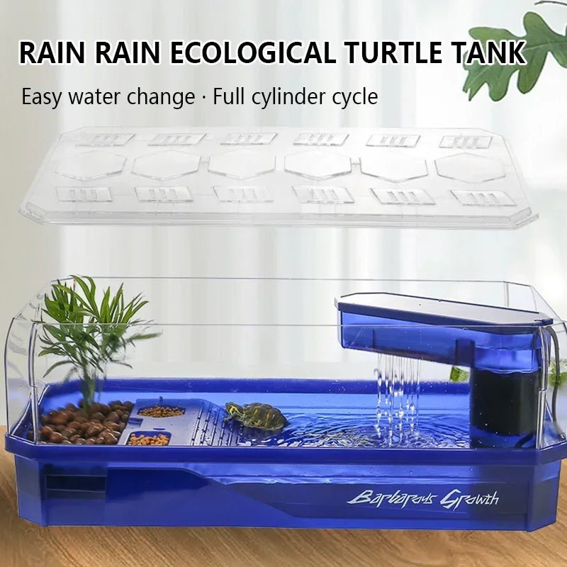Wholesale Bulk Plastic Transparency Turtle Tank House Turtle Anti - Escape Cage Reptiles Habitat with Areas To Breed Feed Swim Basking Platform - Furbury
