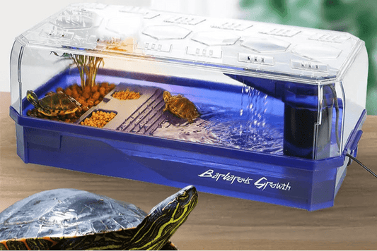 Wholesale Bulk Plastic Transparency Turtle Tank House Turtle Anti - Escape Cage Reptiles Habitat with Areas To Breed Feed Swim Basking Platform - Furbury