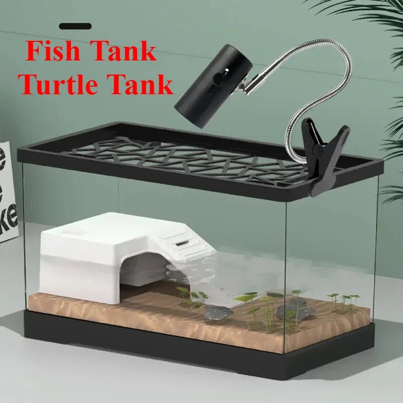 Wholesale Bulk Plastic Transparency Turtle Tank House Turtle Anti - Escape Cage Reptiles Habitat with Areas To Breed Feed Swim Basking Platform - Furbury