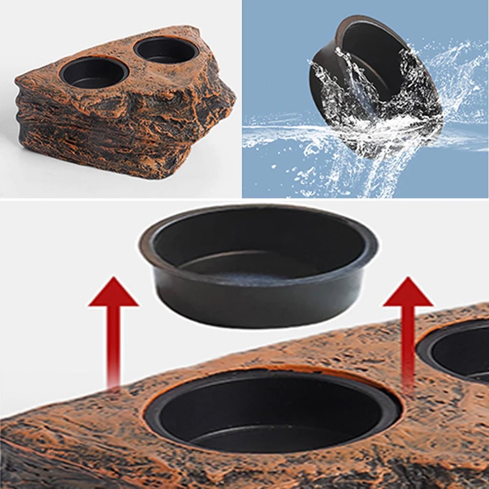 Wholesale Bulk Reptile Feeding Bowl Magnetic Hanging Reptile Food Dish Reptile Water Feeder Ledge Feeding Bowl For Gecko Lizards Tree Frogs - Furbury