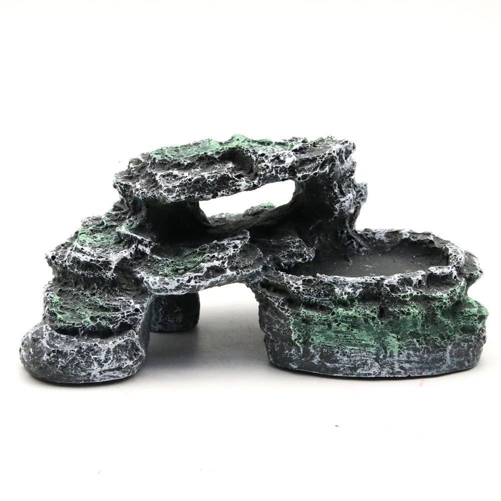 Wholesale Bulk Reptile Hideout Cave Turtle Basking Platform, Simulation Rock for Gecko, Lizards, Tortoise, Aquarium Decor, Fish Hide Habitat - Furbury