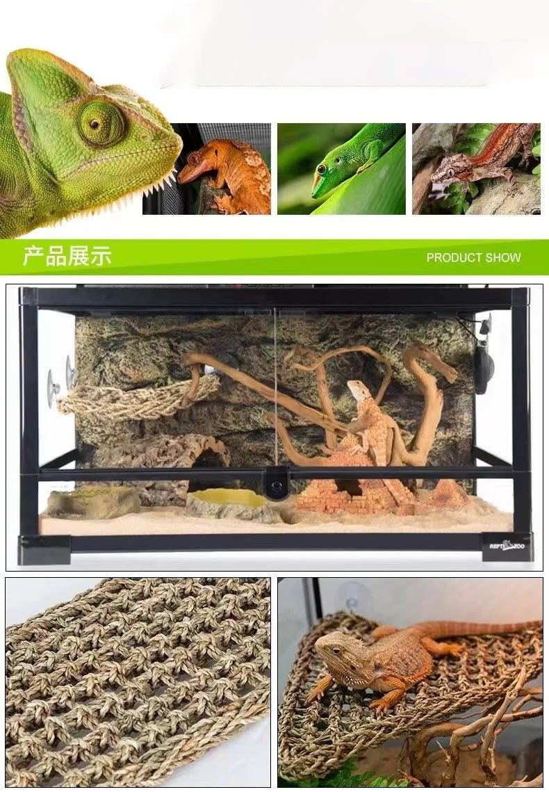Wholesale Bulk Reptile Lizard Hammock Hamster Grass Cushion Pet Bed Seagrass Hammock Swing Pet Reptile Toy Hanging Mattress Hanging Sofa - Furbury