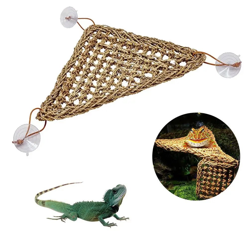 Wholesale Bulk Reptile Lizard Hammock Hamster Grass Cushion Pet Bed Seagrass Hammock Swing Pet Reptile Toy Hanging Mattress Hanging Sofa - Furbury