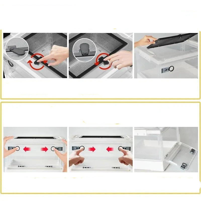 Wholesale Bulk Reptiles Breeding Enclosure Cages Transparent Amphibians Habitat Box Plastic Reptile Feeding Box for Lizard Bearded Dragon - Furbury